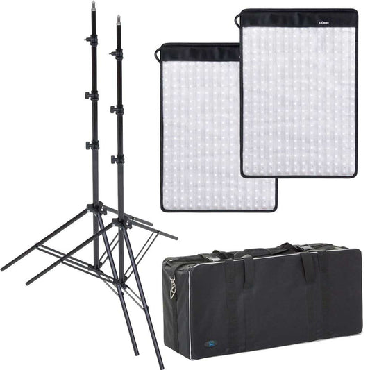 Dorr FX-3040 Flexible Light Panel Kit | 2 Light Panels | 2 Stands | 1 Bag | 3000K-5600K Bi-Colour