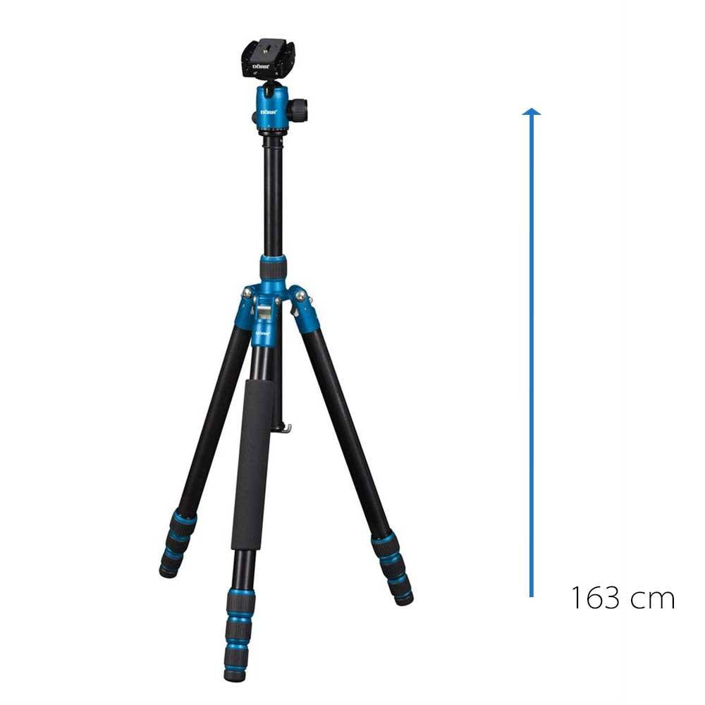 Dorr HQ1635 4 Section Black/Blue Aluminium Tripod with Ball Head