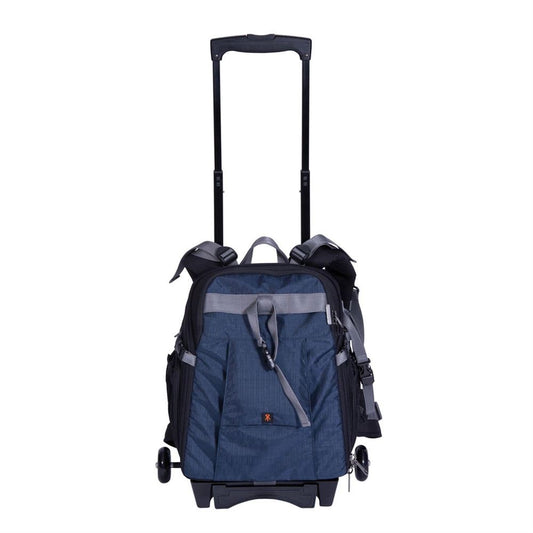 Dorr Dark Blue Travel Small Trolley Backpack with Wheels