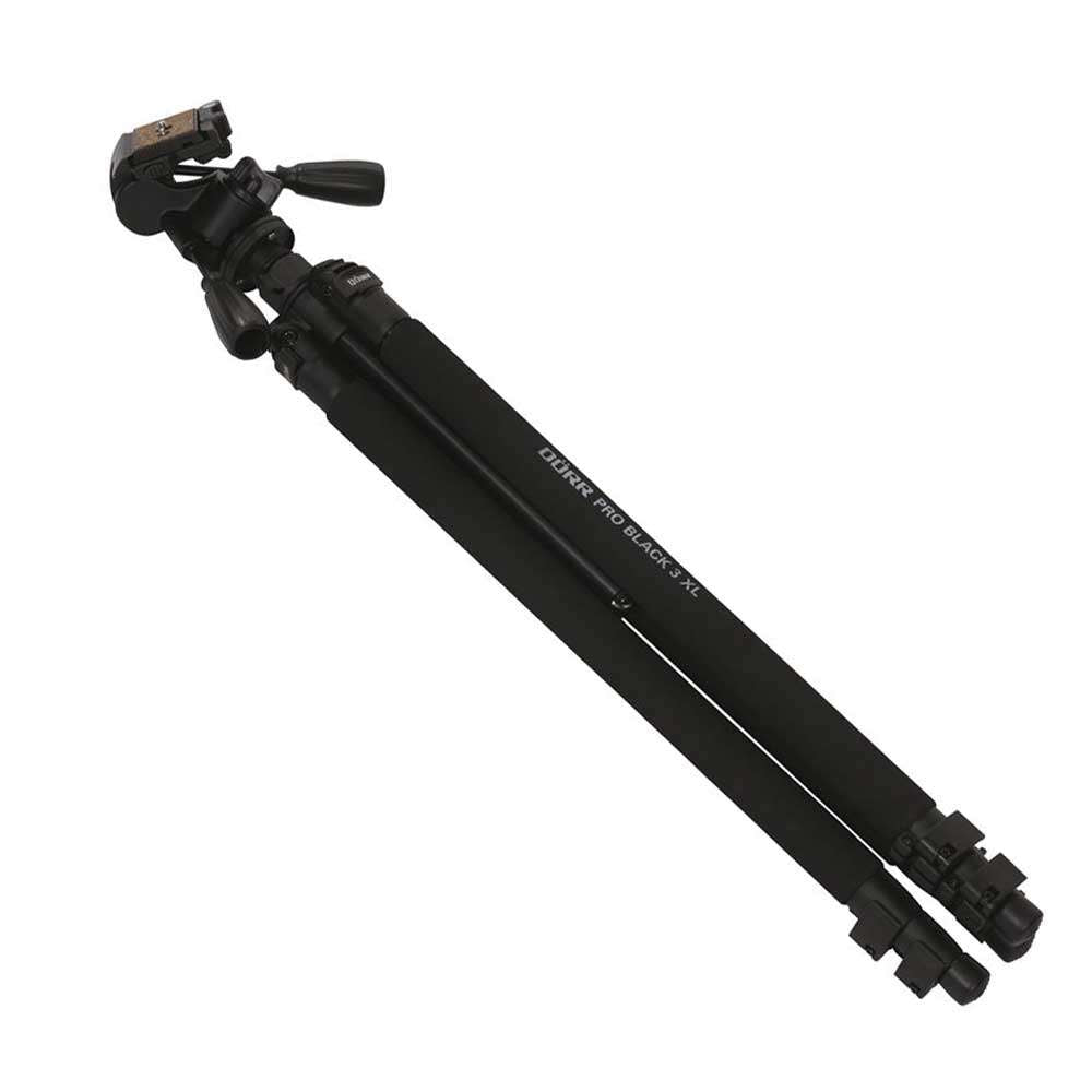 Dorr Pro Black 3XL Tripod | Pan & Tilt Ball Head Included | Quick Release | 3 Sections