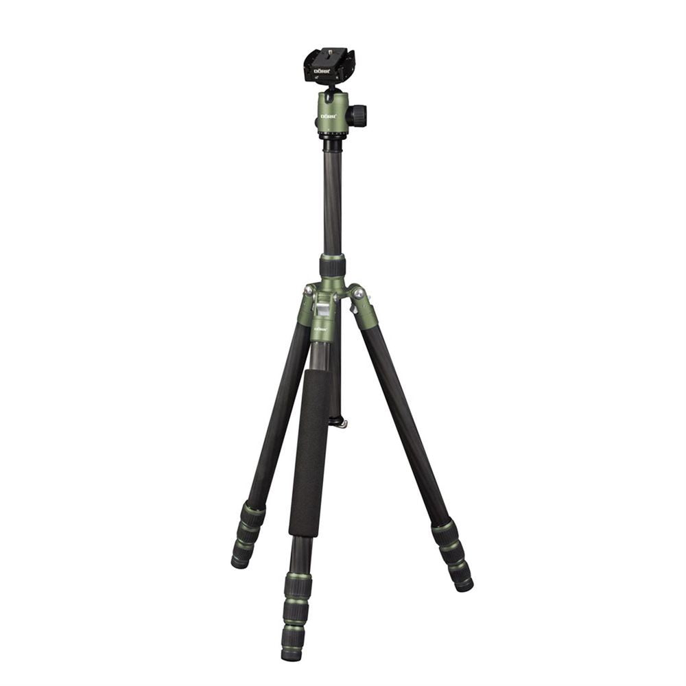 Dorr HQ1315 5 Section Black/Green Carbon Fibre Tripod with Ball Head