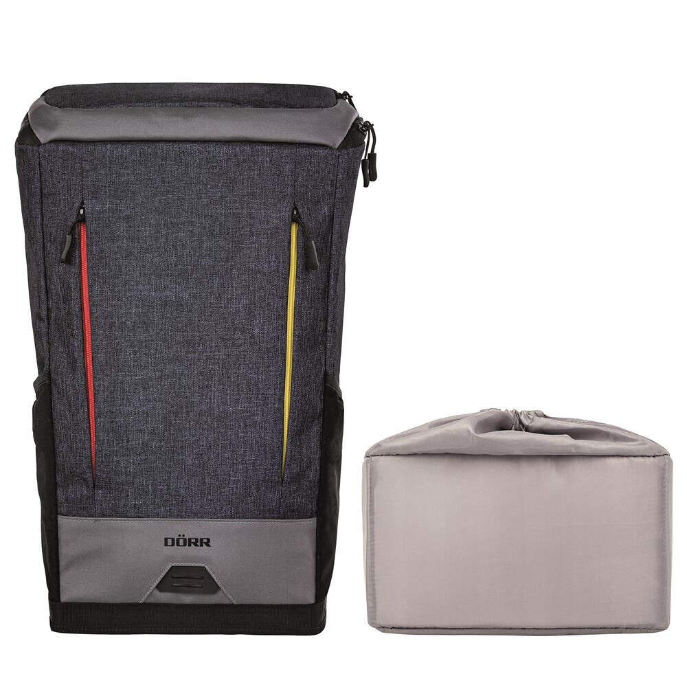 Dorr Stockholm Photo Backpack | 17" Laptop Pocket | Grey & Blue