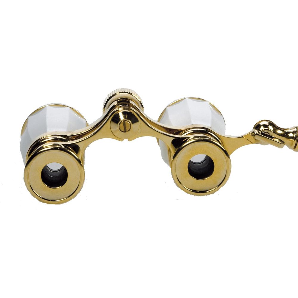 Danubia Opera 3x25mm Pearl and Gold Binoculars | Handle Included | 3x Magnification | Lightweight