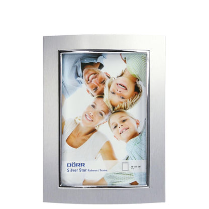Curved Photo Frame | 6x4 inch | Matt Silver Finish | Stands
