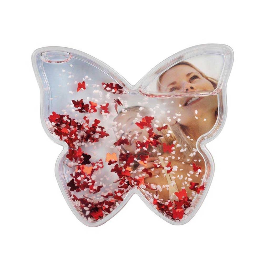 Dorr Butterfly Shaped Snow Globe with Glitter Butterflies