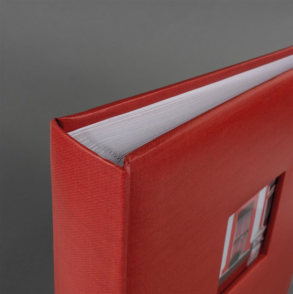 Window Red Traditional Photo Album - 100 Sides Overall Size 12x11.5"
