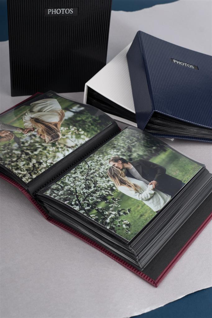 Elegance Black 7x5 Slip In Photo Album - 100 Photos Overall Size 7.5x6"