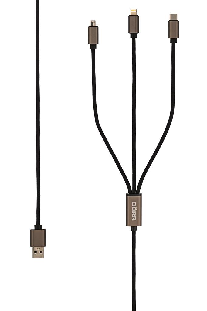 Dorr 120 CM USB Charging 3-in-1 Cable
